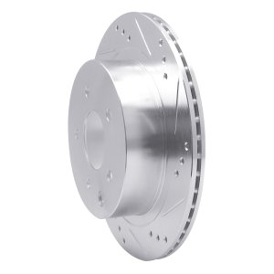 Infiniti G35 Brake Rotor (1) - Rear Right - R1 Concepts - Drilled & Slotted - Silver - `02-`25